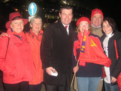 With Jan O Sullivan and Friends Campaigning at the Munster All Blacks Match