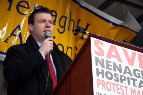 Addressing the Crowd at the Nenagh Hospital March