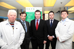 HKPB Launch - Pictured at the announcement of HKPB Scientific's new facility at Lisbunny Industrial Park, Nenagh, County Tipperary are (left to right) Paul Rigby, Dr Donncha Haverty, MEP Alan Kelly, David O'Flynn and Dr Joe Murray.