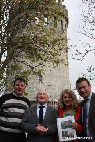 Cllr's Virginia O'Dowd, Lalor McGee, Michael D and I at Nenagh Castle
