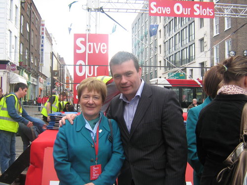 With Aer Lingus Worker Geraldine Morrissey - Protesting over Shannon