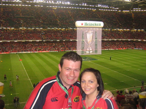 With Regina at the Heineken Cup Final 08