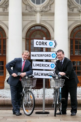 Alan Kelly and Taoiseach Enda Kenny Launch Bike Scheme