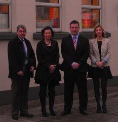 Substantial Funding for St. Mary's Junior Boys National School - Pictured after the annoucement outside St. Mary's Junior Boys National School are Mark Hassett, Chairperson of Board of Management, Mary Slattery Principal and Brid Walsh Vice Principal and myself 